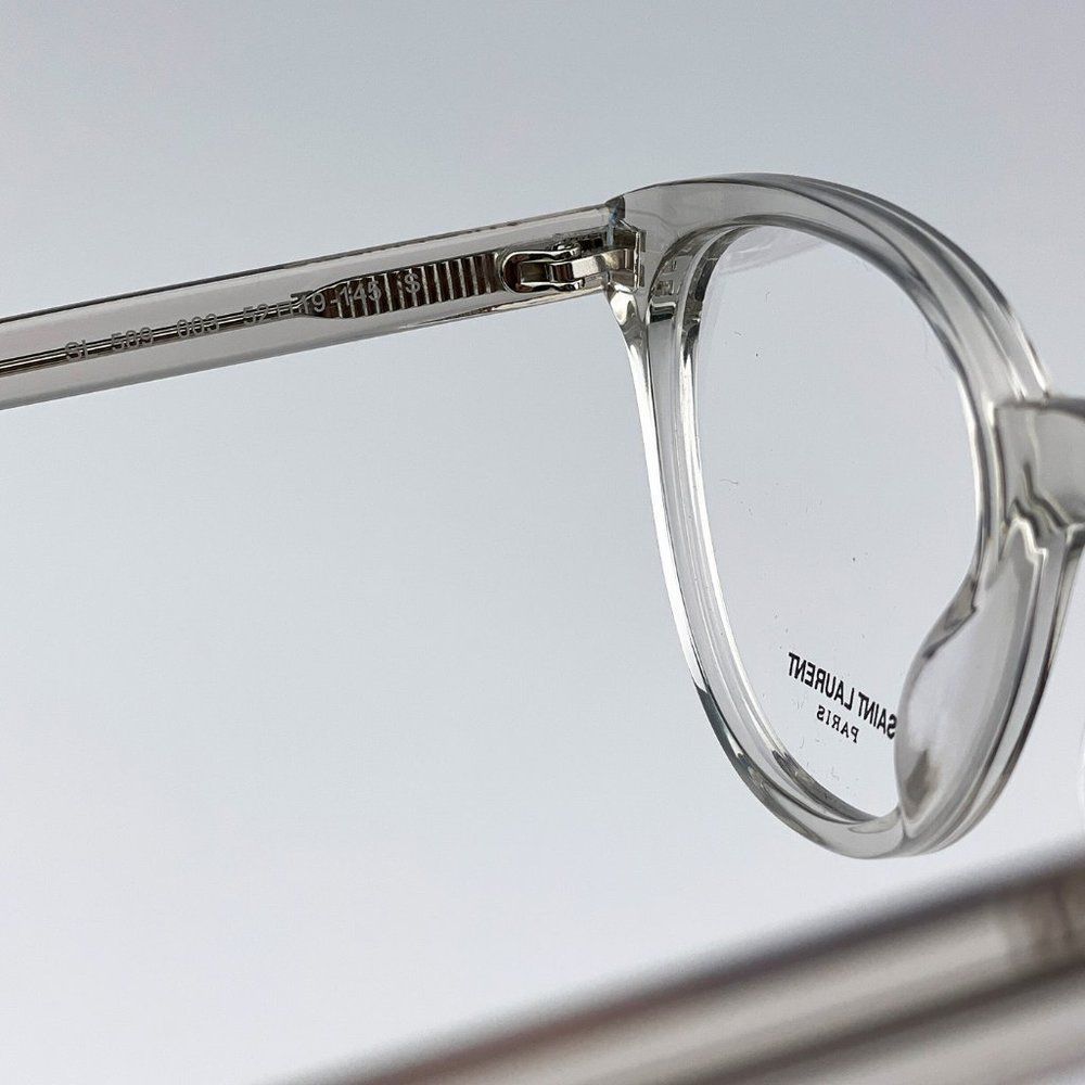 Saint Laurent SL589 003 Eyeglasses Beige Clear Oval Women - Picture 11 of 12